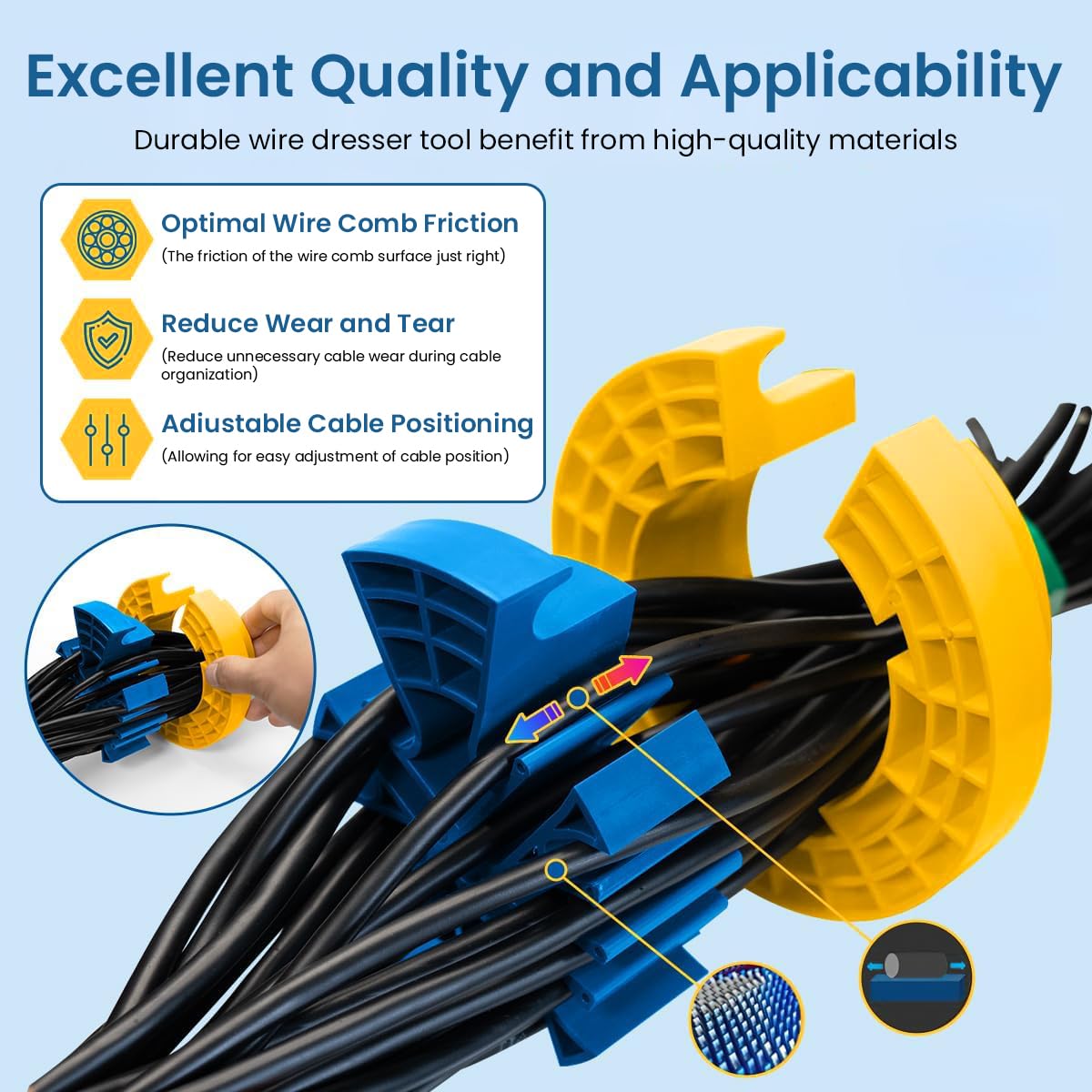 Serplex Network Cable Cabling Tool Cable Multi Cable Comb Tool, Universal Networking Cable Cabling Tool for Any Cables with a Diameter Up to 1/4 Serplex Network Cable Cabling Tool Cable Multi Cable Comb Tool, Universal Networking Cable Cabling Tool for Any Cables with a Diameter Up to 1/4